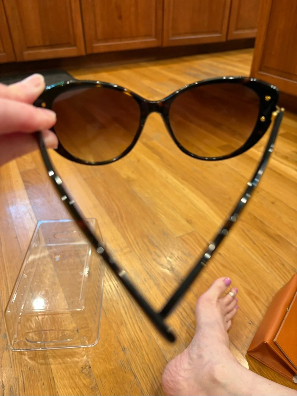 Tory Burch Tortoiseshell Sunglasses with Brown Gradient Lenses